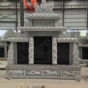 双鸭山 芝麻灰高档墓碑、土墓，一套也支持定做