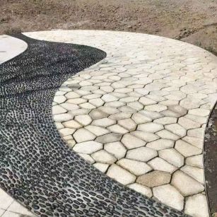 双鸭山 黄金麻冰裂缝室外铺装效果完美展示