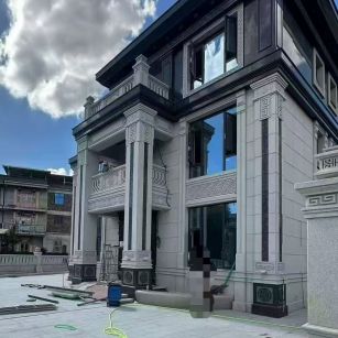 双鸭山 别墅干挂，芝麻白与芝麻黑完美配合