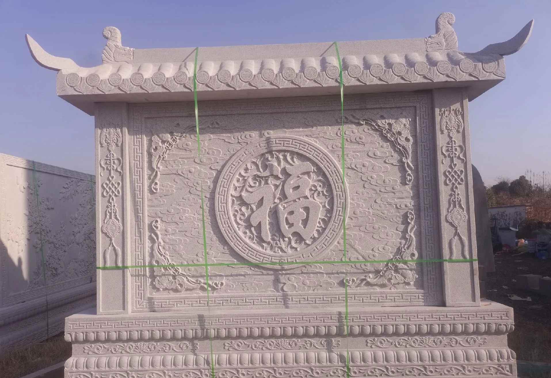 双鸭山 芝麻白花岗岩屏风，照壁，影壁